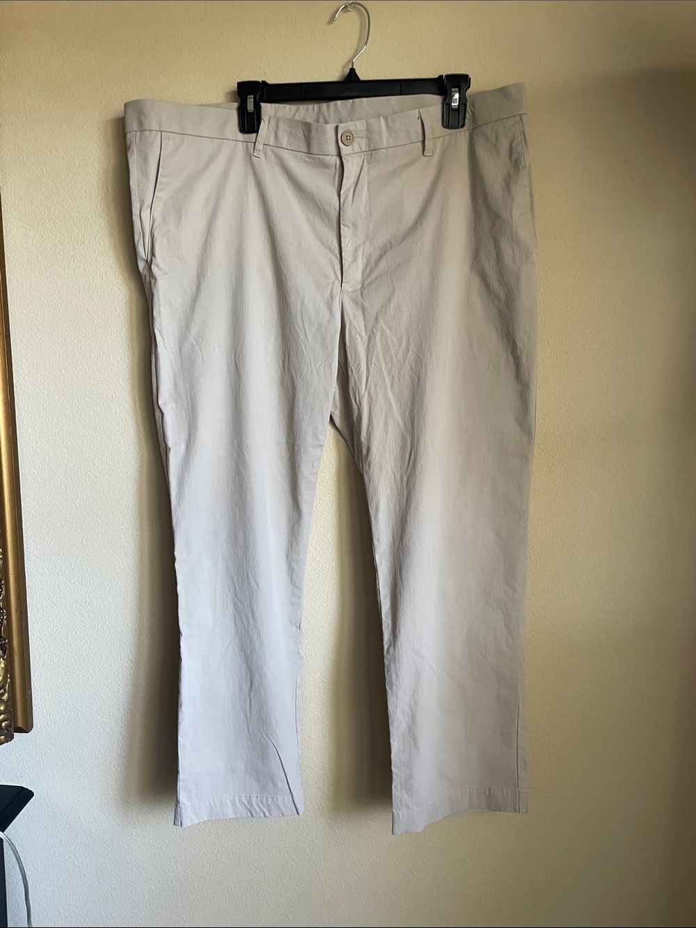 Men's Light Beige Stretch Chino Pants 42X29 roundtree&yorke